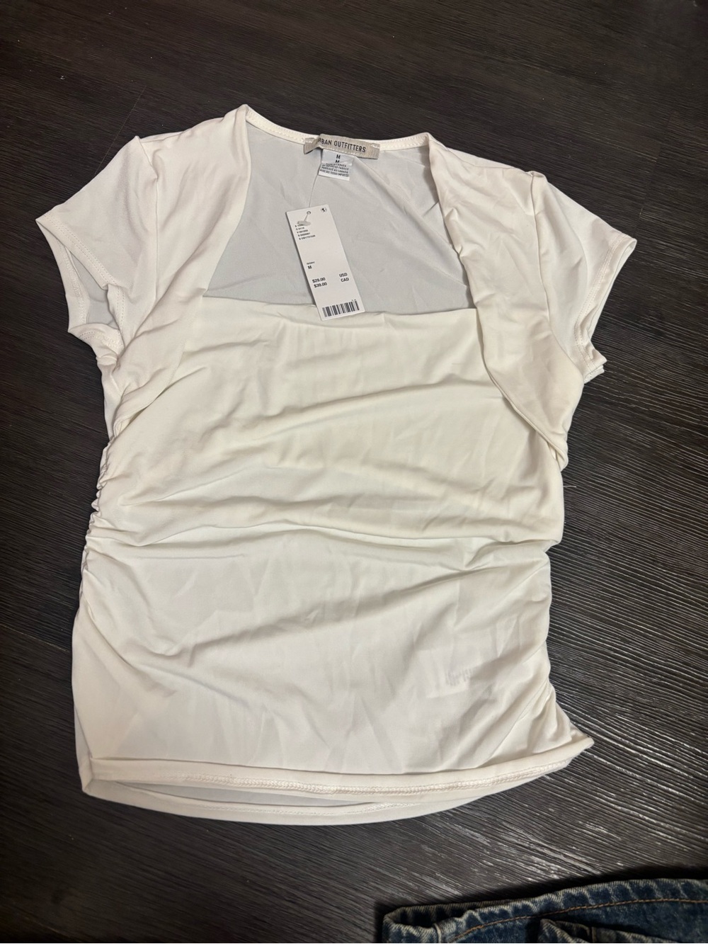 Urban outfitters white cap sleeve shirt